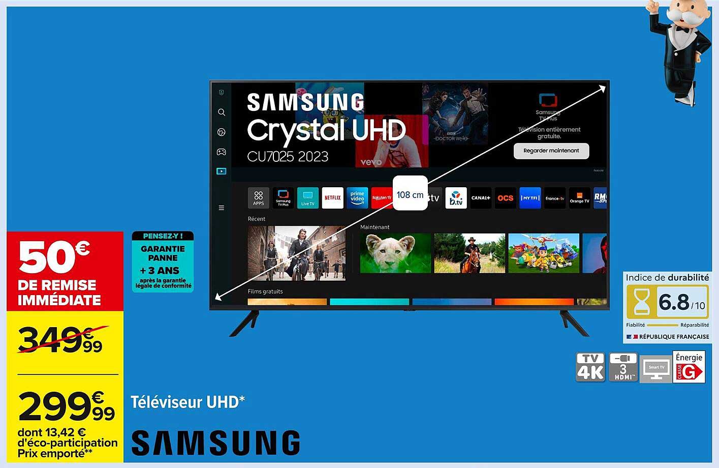 Téléviseur UHD* SAMSUNG CU7025 2023