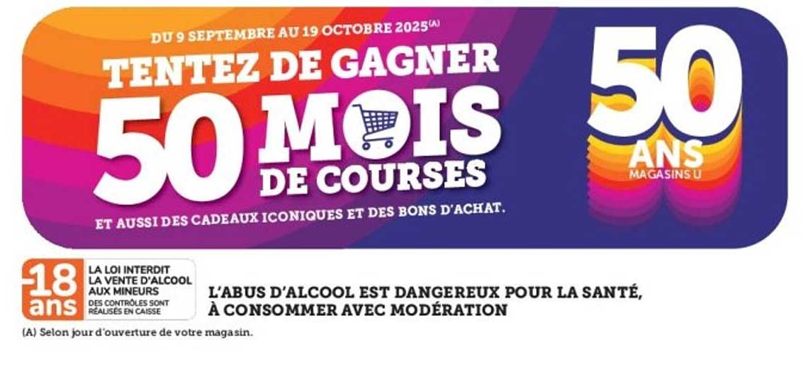 TENTEZ DE GAGNER 50 MOIS DE COURSES