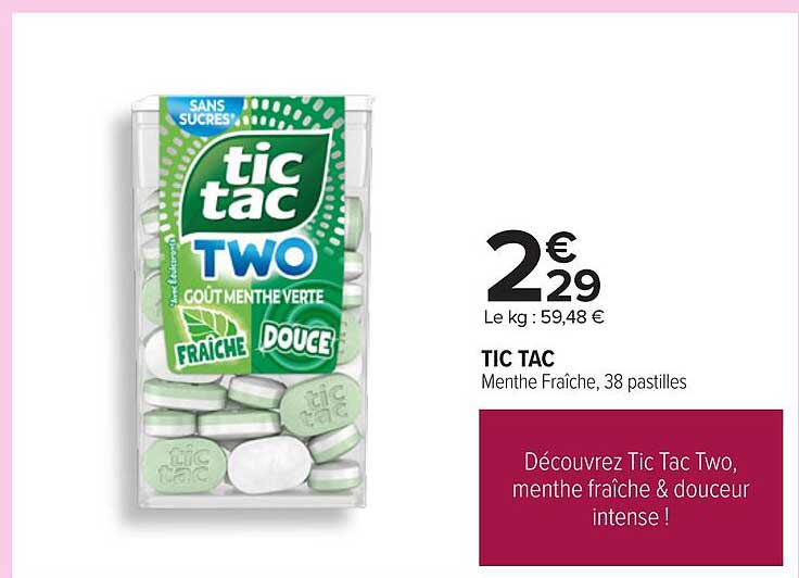 TIC TAC Menthe Fraîche, 38 pastilles