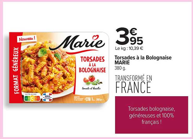 Torsades à la Bolognaise MARIE