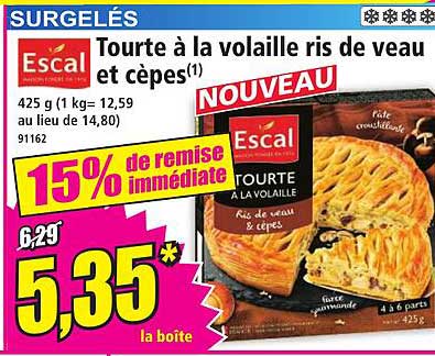 Tourte à la volaille ris de veau et cèpes