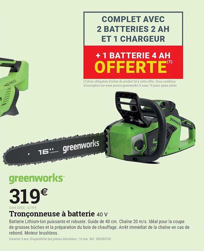 Tronçonneuse à batterie 40 V
