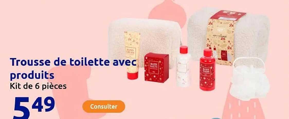 Trousse de toilette avec produits