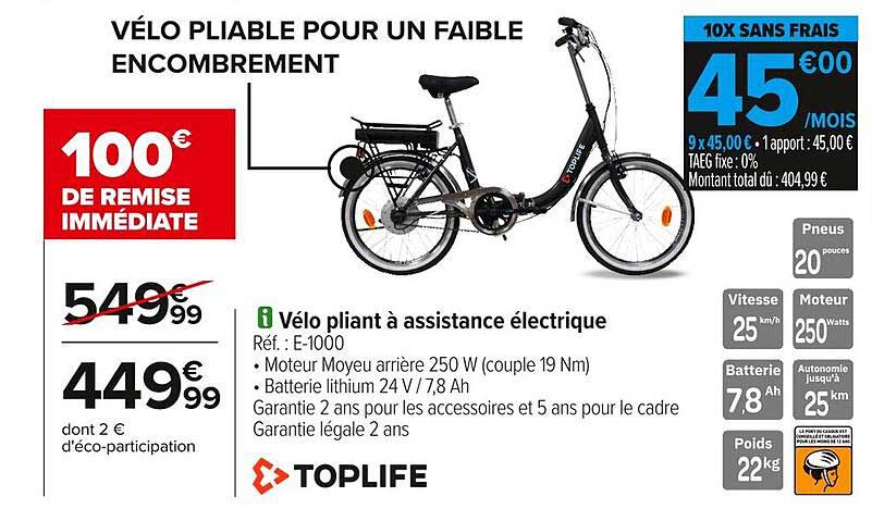 VÉLO PLIABLE POUR UN FAIBLE ENCOMBREMENT