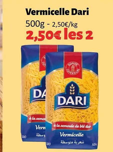 Vermicelle Dari 500g - 2,50€ les 2