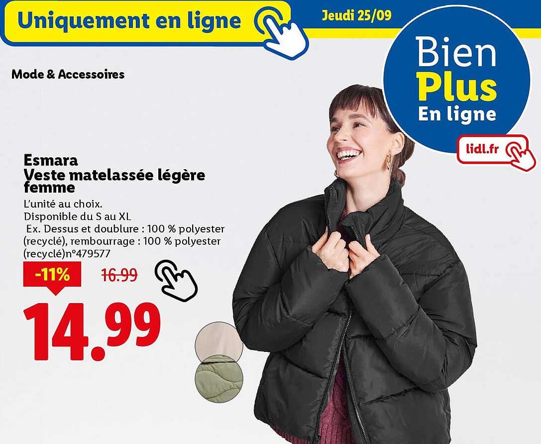 Veste matelassée légère femme