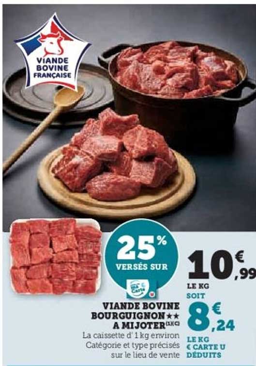 VIANDE BOVINE BOURGUIGNON À MIJOTER