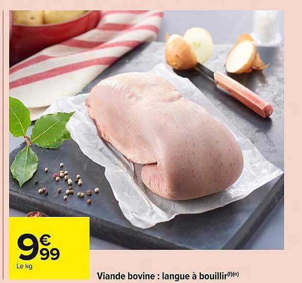 Viande bovine : langue à bouillir