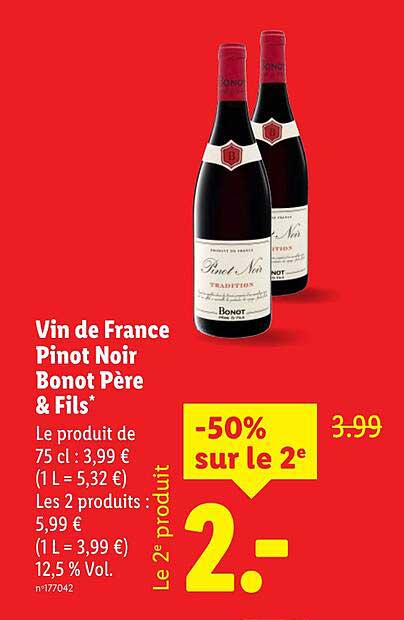 Vin de France Pinot Noir Bonot Père & Fils*