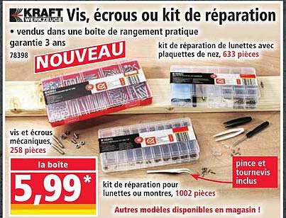 Vis, écrous ou kit de réparation
