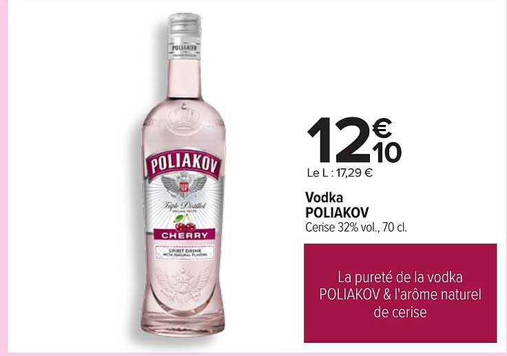 Vodka POLIAKOV Cerise 32% vol., 70 cl.