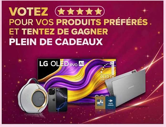 VOTEZ POUR VOS PRODUITS PRÉFÉRÉS ET TENTEZ DE GAGNER PLEIN DE CADEAUX