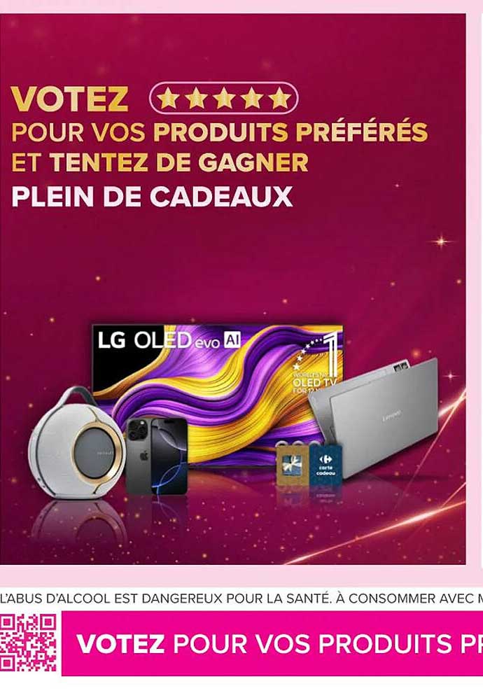 VOTEZ POUR VOS PRODUITS PRÉFÉRÉS ET TENTEZ DE GAGNER PLEIN DE CADEAUX