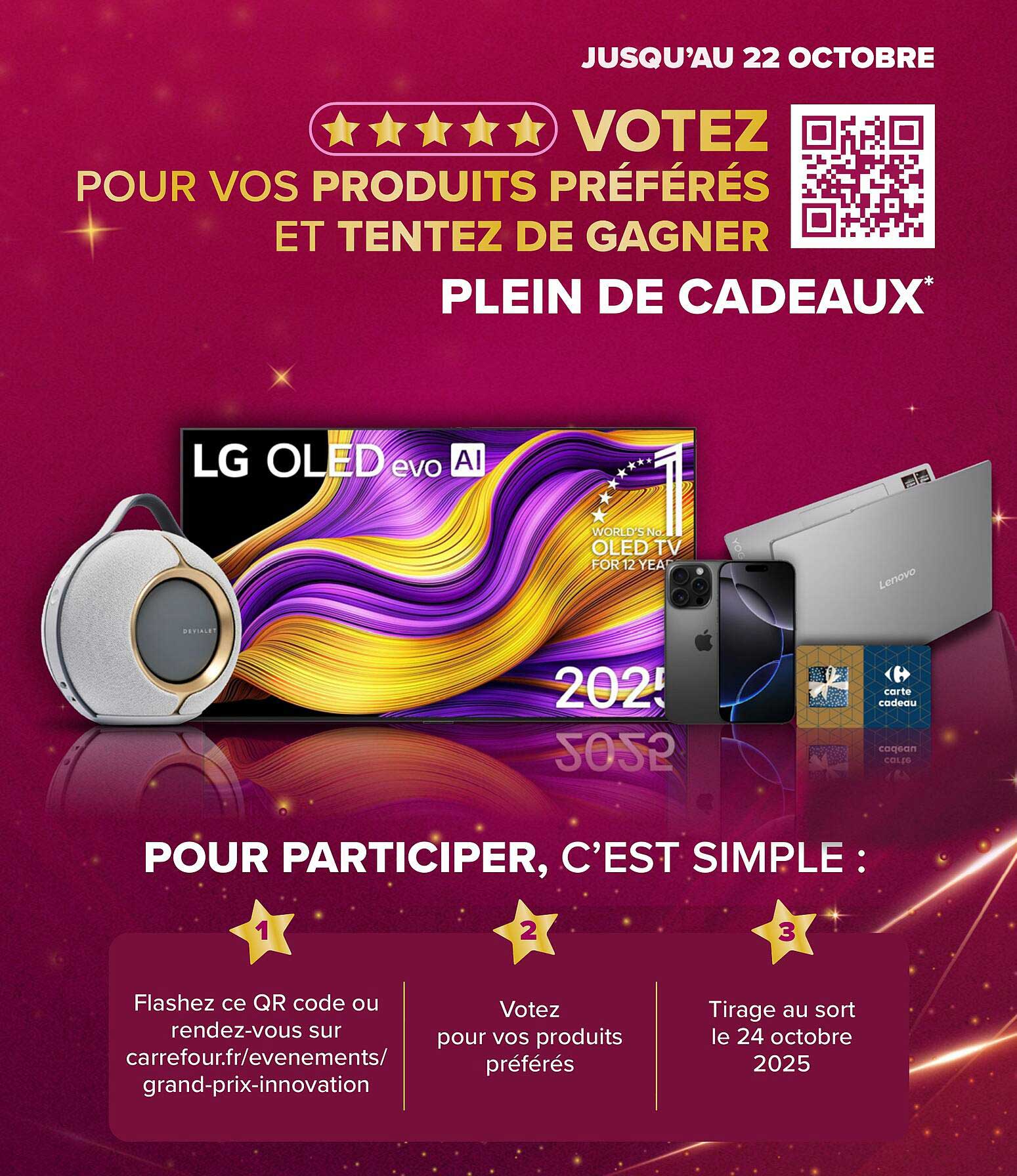 Votez pour vos produits préférés et tentez de gagner plein de cadeaux