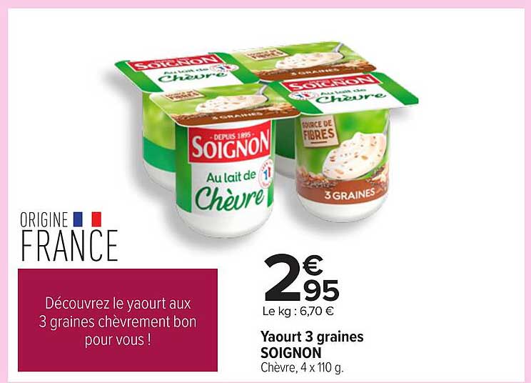 Yaourt 3 graines SOIGNON
