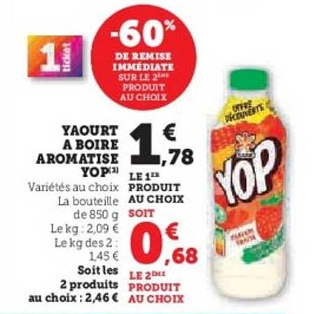 Yaourt à boire aromatisé YOP
