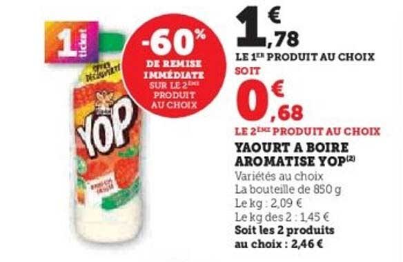 YAOURT A BOIRE AROMATISE YOP