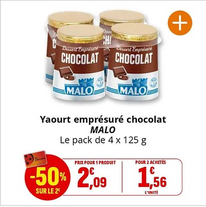 Yaourt emprésuré chocolat MALO