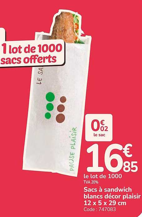 1 lot de 1000 sacs offerts