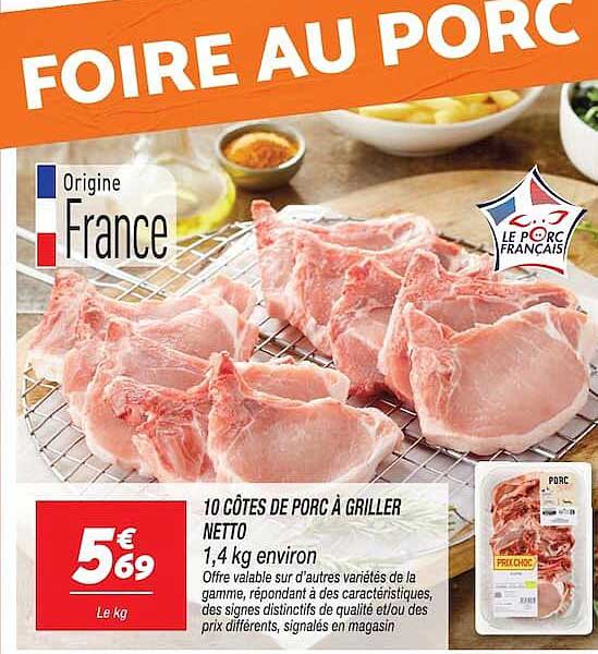 10 CÔTES DE PORC À GRILLER NETTO