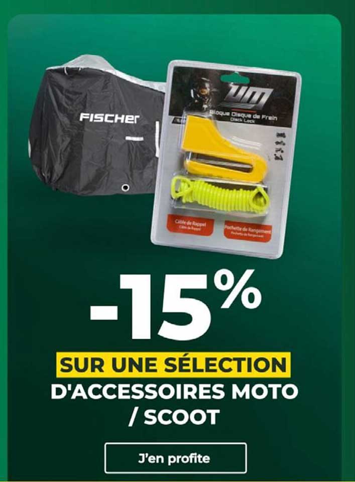 -15% SUR UNE SÉLECTION D'ACCESSOIRES MOTO / SCOOT