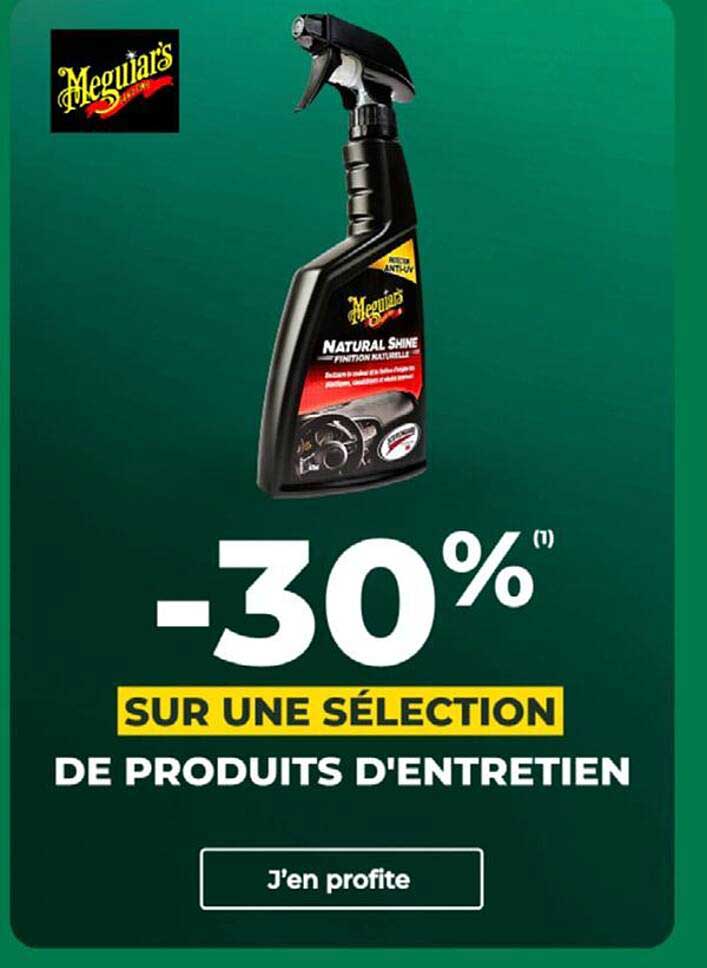 -30% sur une sélection de produits d'entretien