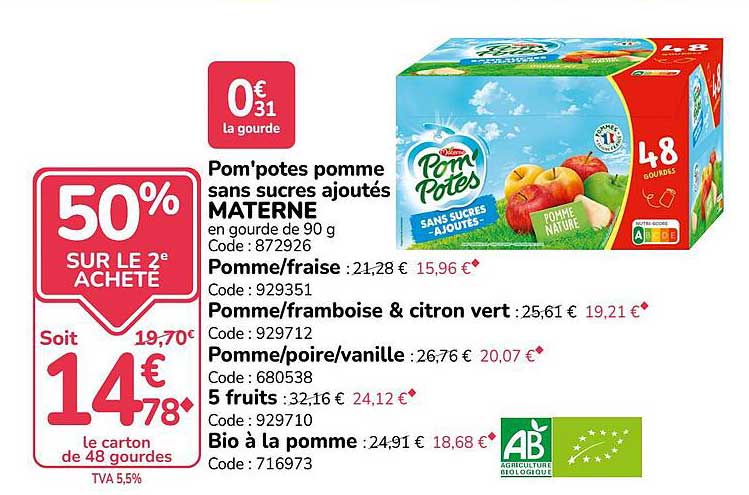 50% SUR LE 2e ACHETE