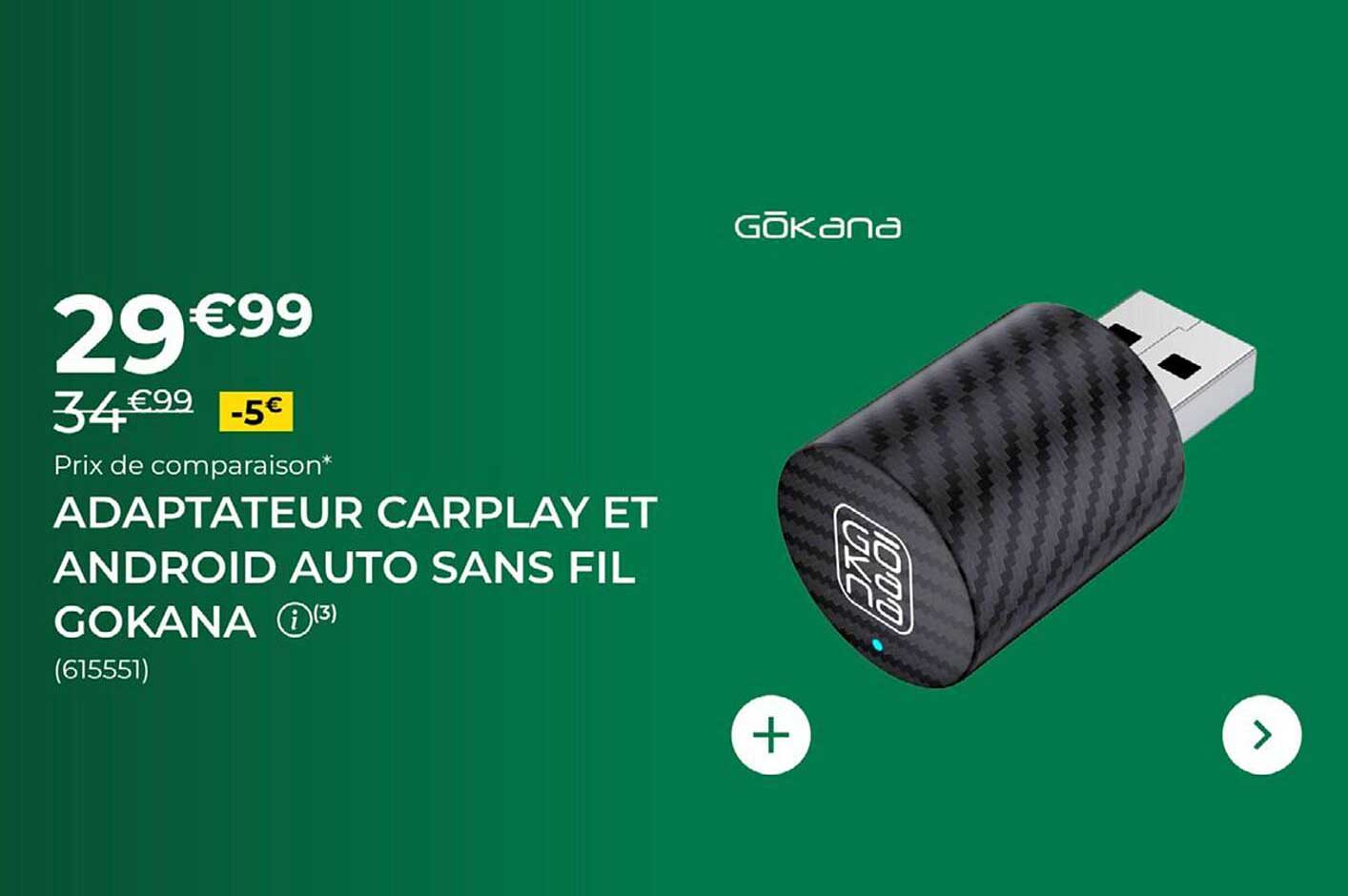 ADAPTATEUR CARPLAY ET ANDROID AUTO SANS FIL GOKANA