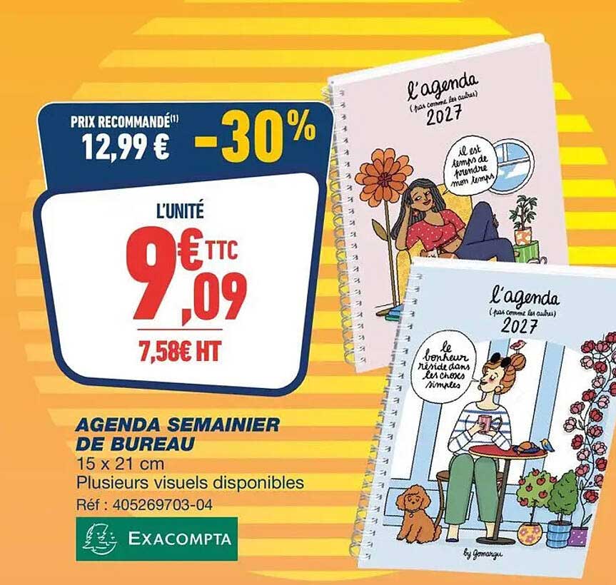 AGENDA SEMAINIER DE BUREAU
