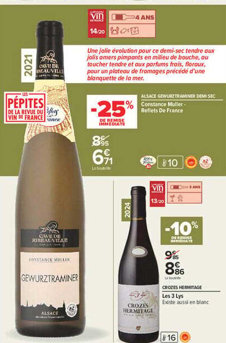 ALSACE GEWURZTRAMINER DEMI-SEC Constance Muller Reflets De France