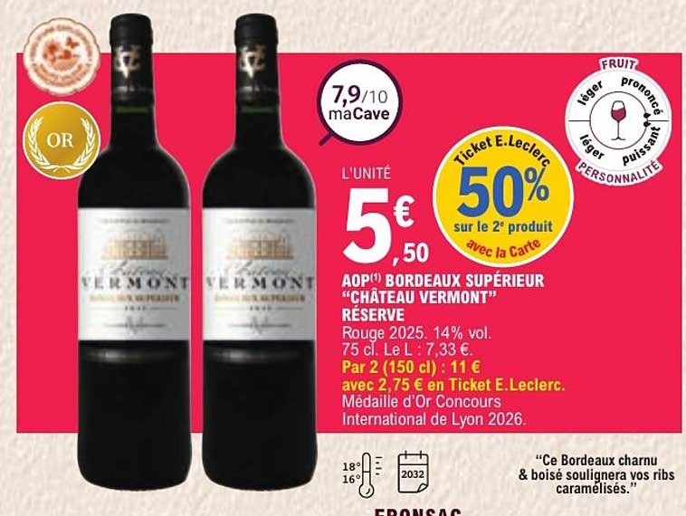 AOP Bordeaux Supérieur “Château Vermont” Réserve