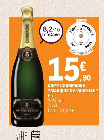 AOP CHAMPAGNE “MARQUIS DE VAUZELLE” Brut. 13% vol. 75 cl