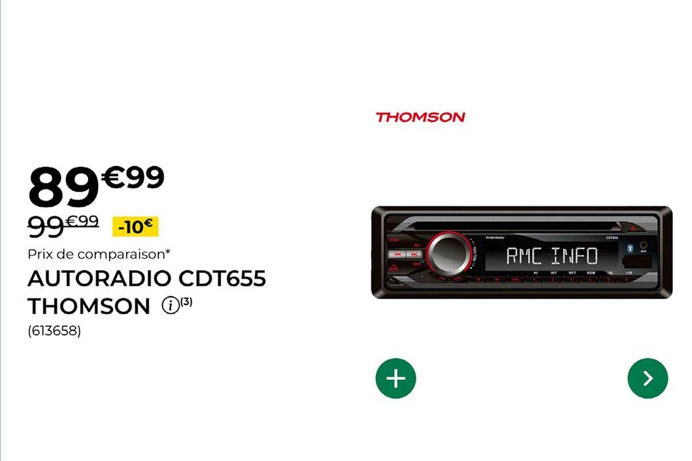 AUTORADIO CDT655 THOMSON