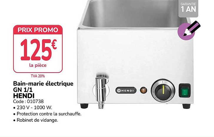 Bain-marie électrique GN 1/1 HENDI