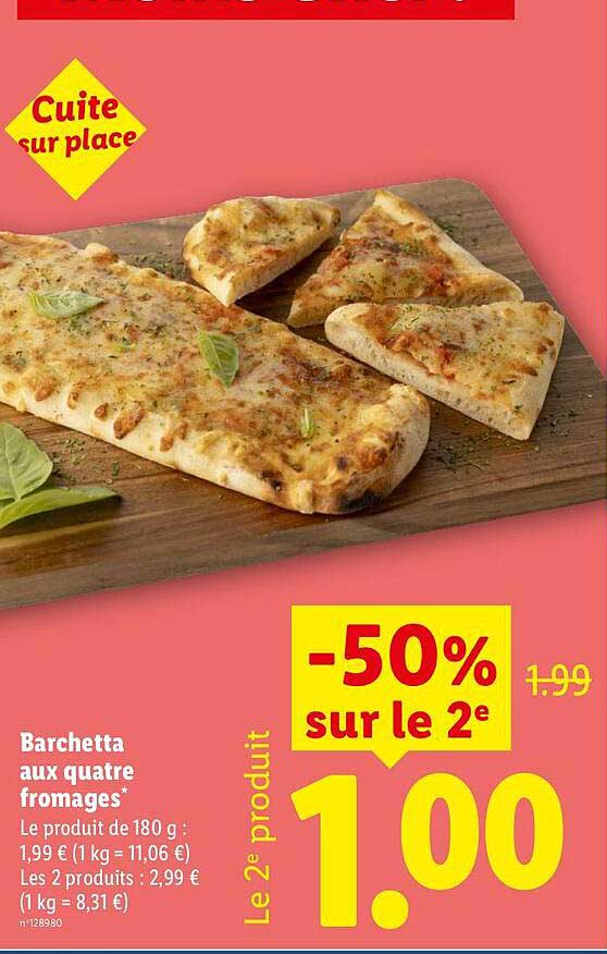 Barchetta aux quatre fromages*