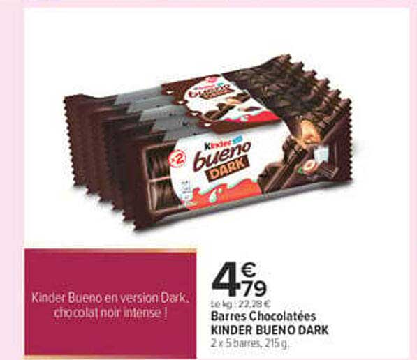 Barres Chocolatées KINDER BUENO DARK