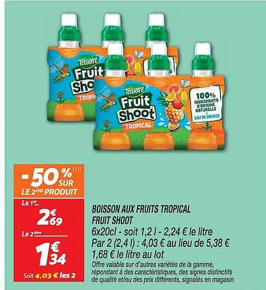 BOISSON AUX FRUITS TROPICAL FRUIT SHOOT