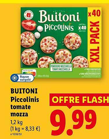 BUITONI Piccolinis tomate mozza 1,2 kg (1 kg = 8,33 €) n°1016151