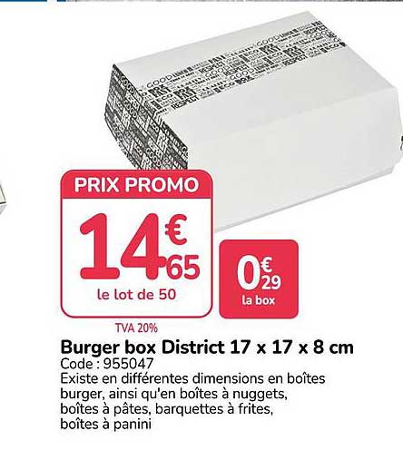 Burger box District 17 x 17 x 8 cm