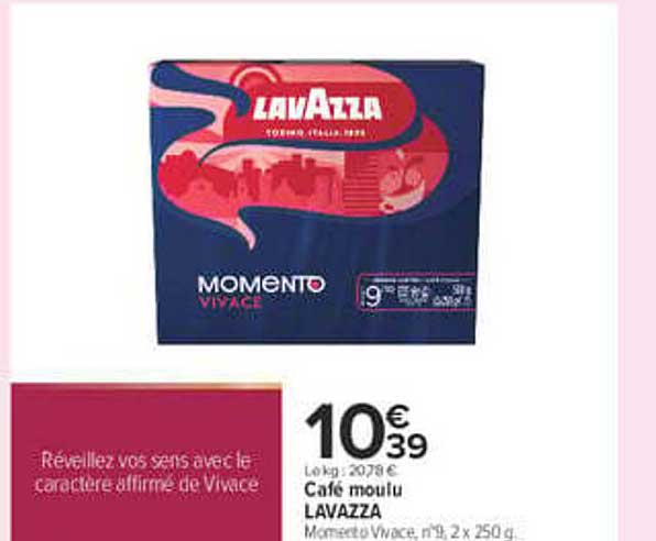 Café moulu LAVAZZA Memento Vivace, n°9, 2 x 250 g