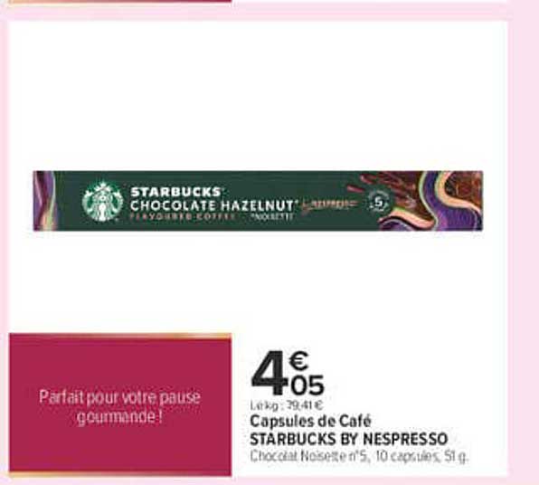 Capsules de Café STARBUCKS BY NESPRESSO Chocolate Noisette n°5, 10 capsules, 51 g