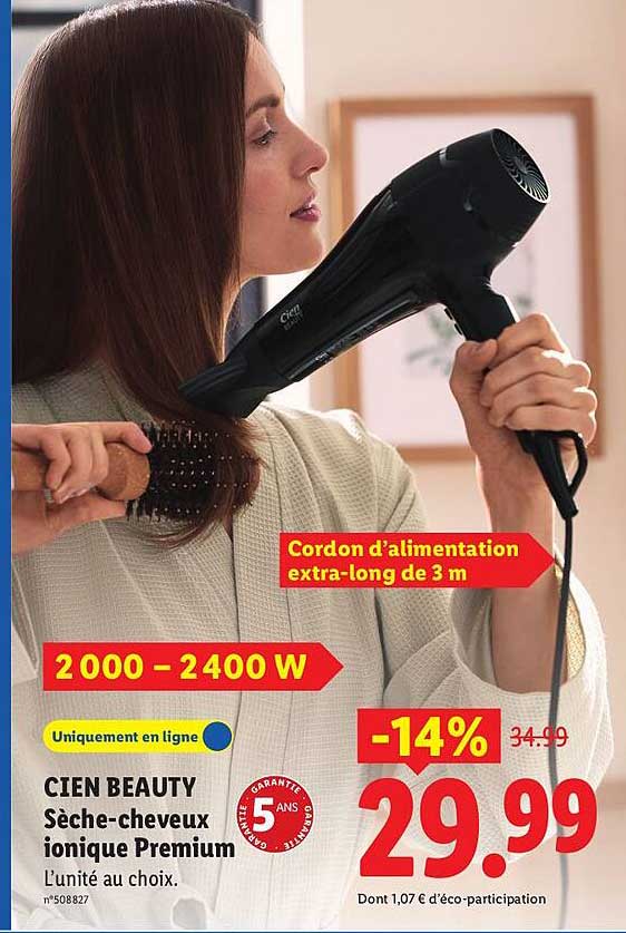 CIEN BEAUTY Sèche-cheveux ionique Premium
