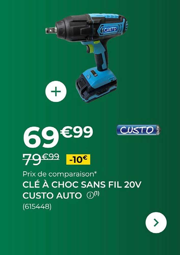 CLÉ À CHOC SANS FIL 20V CUSTO AUTO