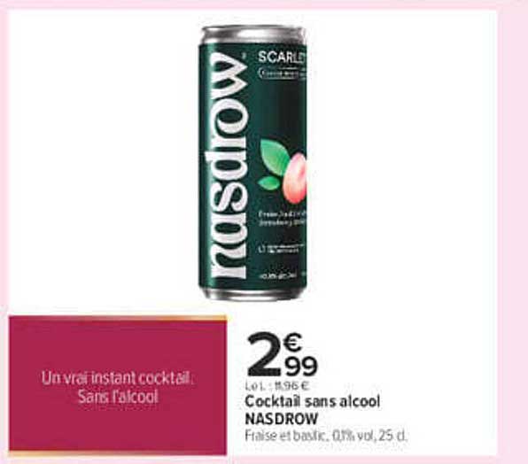 Cocktail sans alcool NASDROW