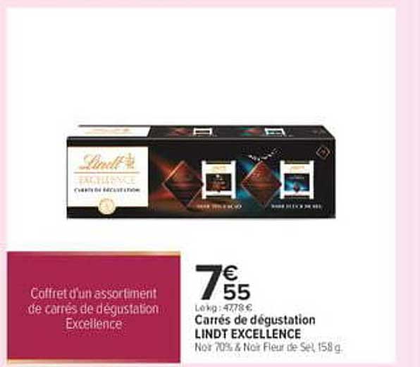 Coffret d’un assortiment de carrés de dégustation Excellence