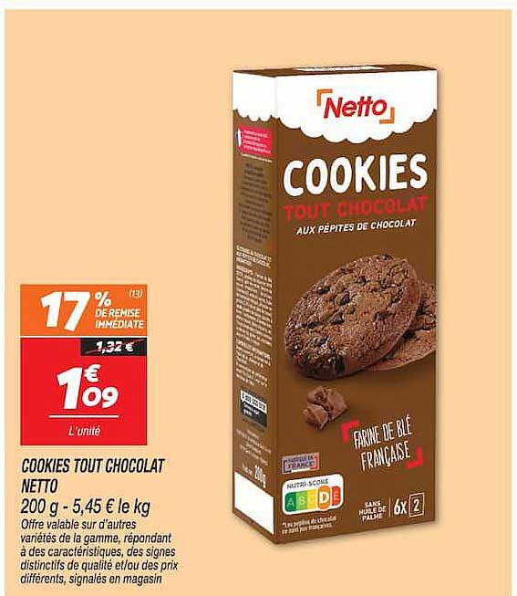 COOKIES TOUT CHOCOLAT NETTO