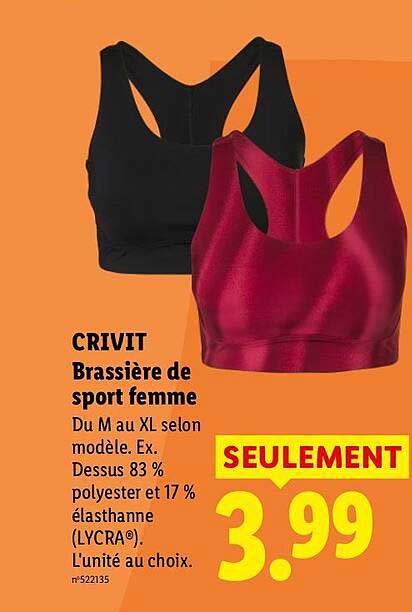 CRIVIT Brassière de sport femme