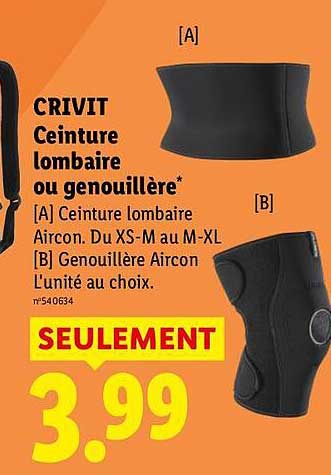 CRIVIT Ceinture lombaire ou genouillère*