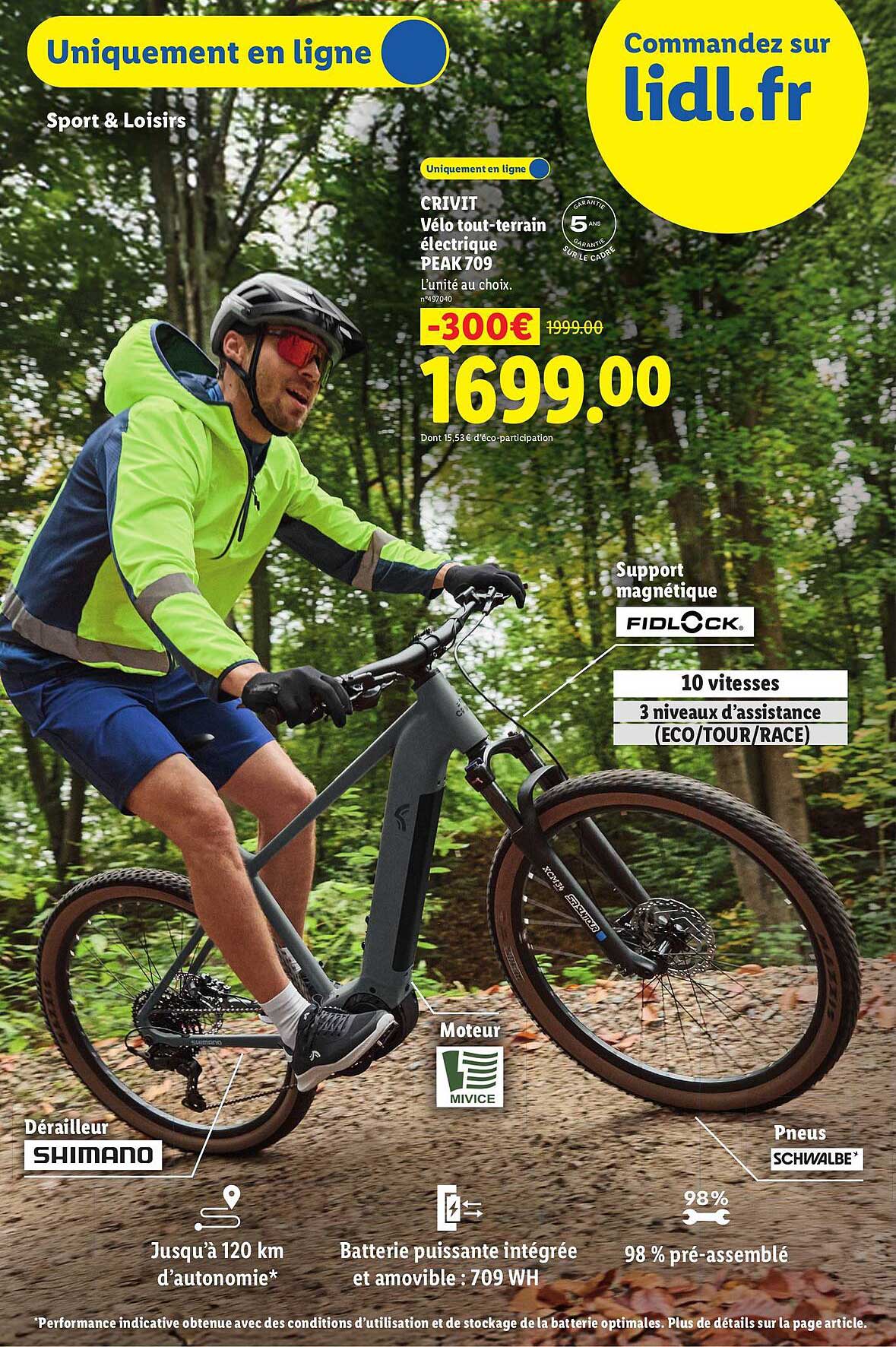 CRIVIT Vélo tout-terrain électrique PEAK709