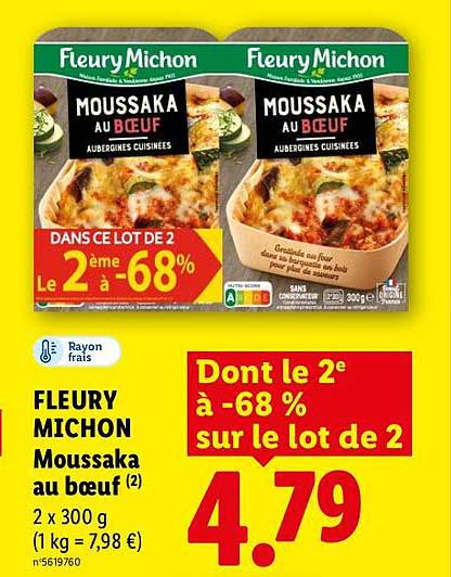 FLEURY MICHON Moussaka au boeuf
